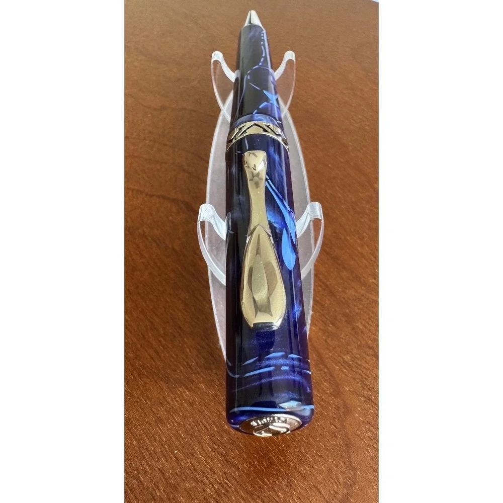 Visconti Midnight Voyager Ballpoint Pen Typhoon Blue 1992 Twist Retract RARE